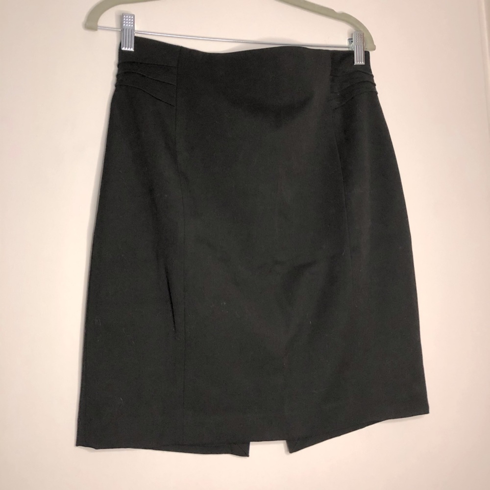 Express Black Pleated Split Back Pencil Work Skirt - image 1